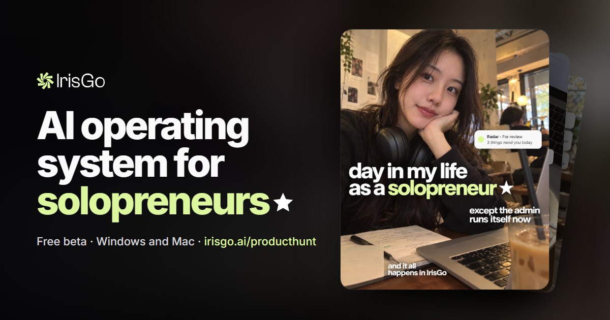 IrisGo for Solopreneurs banner